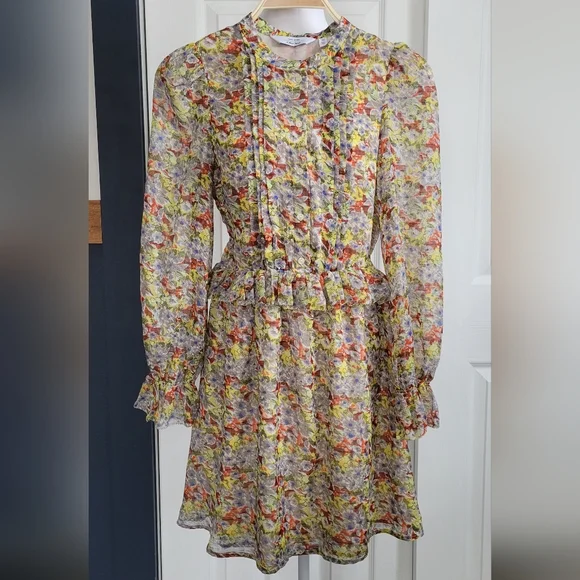 & Other Stories Floral Ruffled Minidress, Cottagecore, Boho, Romantic, Women's 0 - Picture 2 of 12